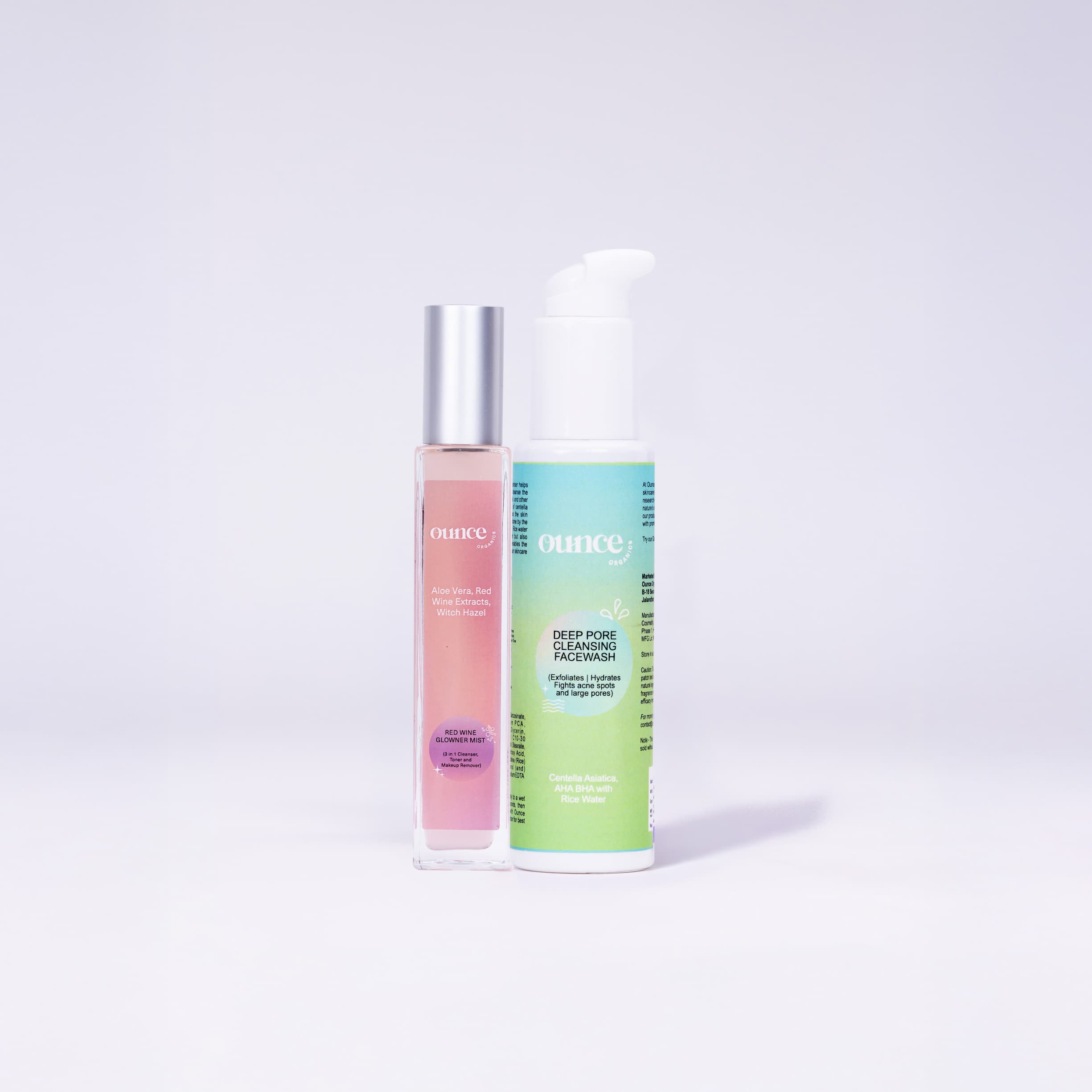 DEEP PORE CLEANSING FACEWASH + RED WINE GLOWNER MIST